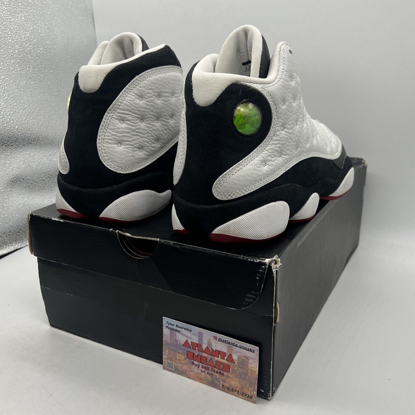 Size 9.5 - Air Jordan 13 Retro 2013 He Got Game Black White Red Leather