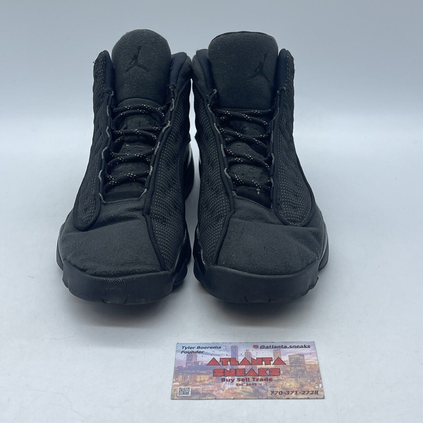 Size 7Y - Nike Air Jordan 13 Retro Black Cat Leather Suede  (884129-011)