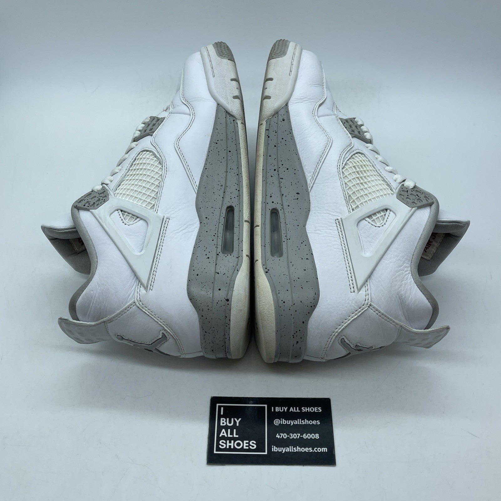Size 9.5 - Jordan 4 Retro Mid White Oreo Red Grey Leather (CT8527-100)