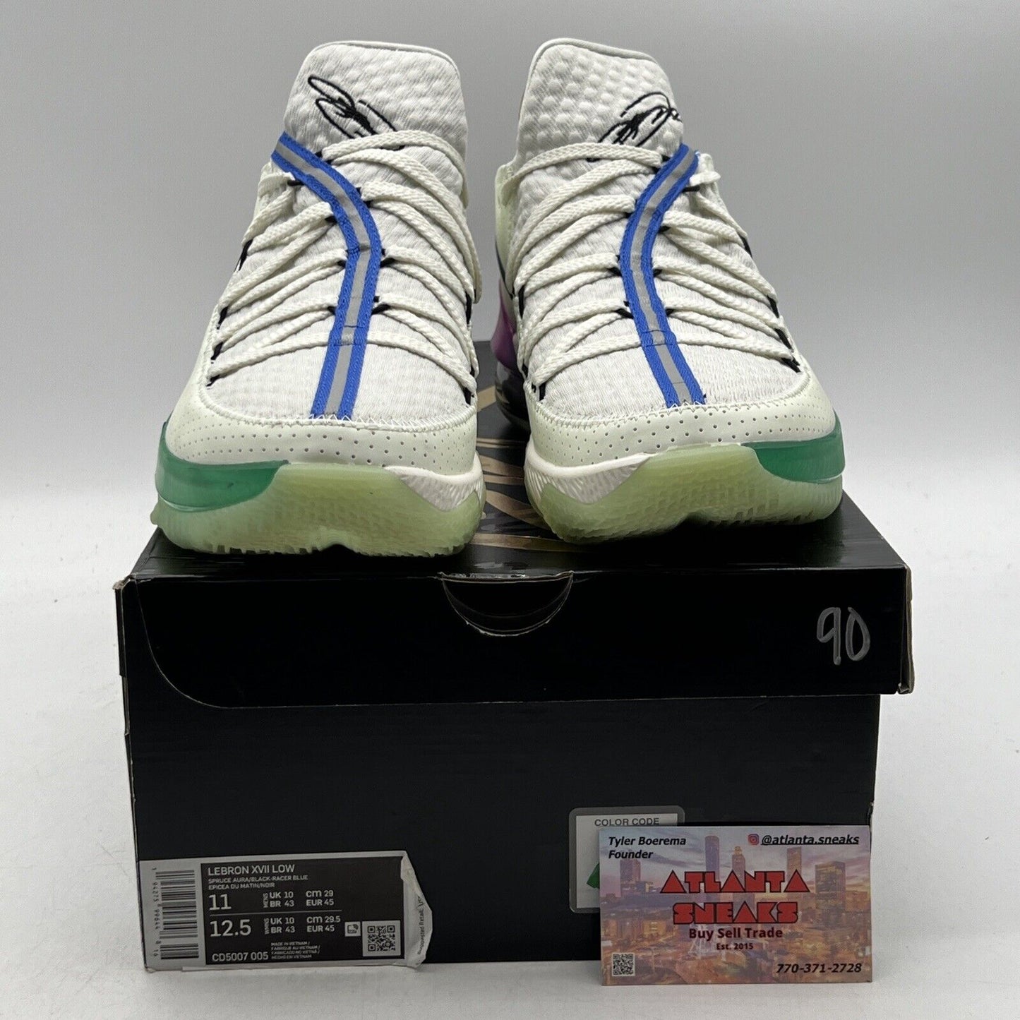 Size 11 - Nike LeBron 17 Low Glow In The Dark Blue Purple Black (CD5007-005)