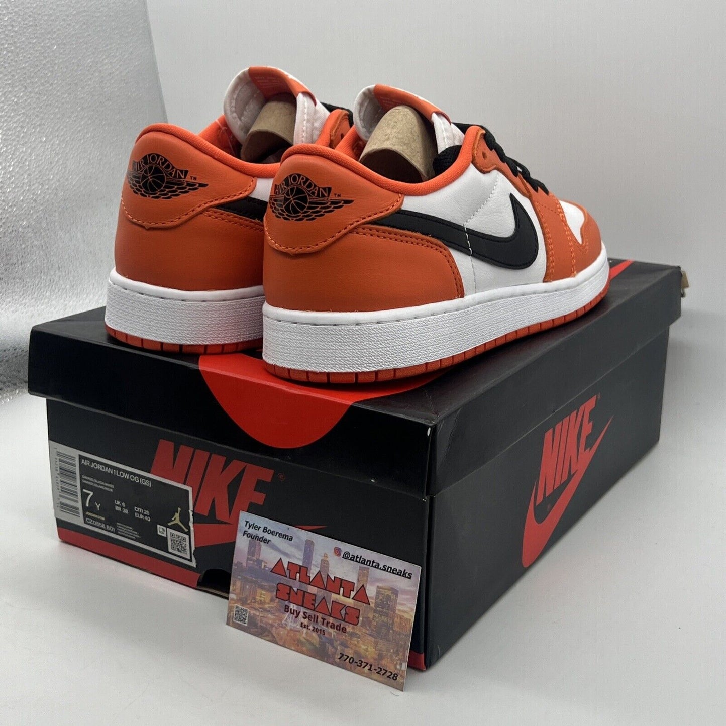 Size 7 - Jordan 1 Low OG Shattered Backboard Starfish Black Leather (CZ0858-801)