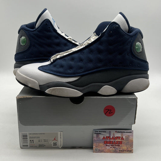 Size 11 - Jordan 13 Retro Mid Flint Blue White Grey Suede Leather (414571-404)