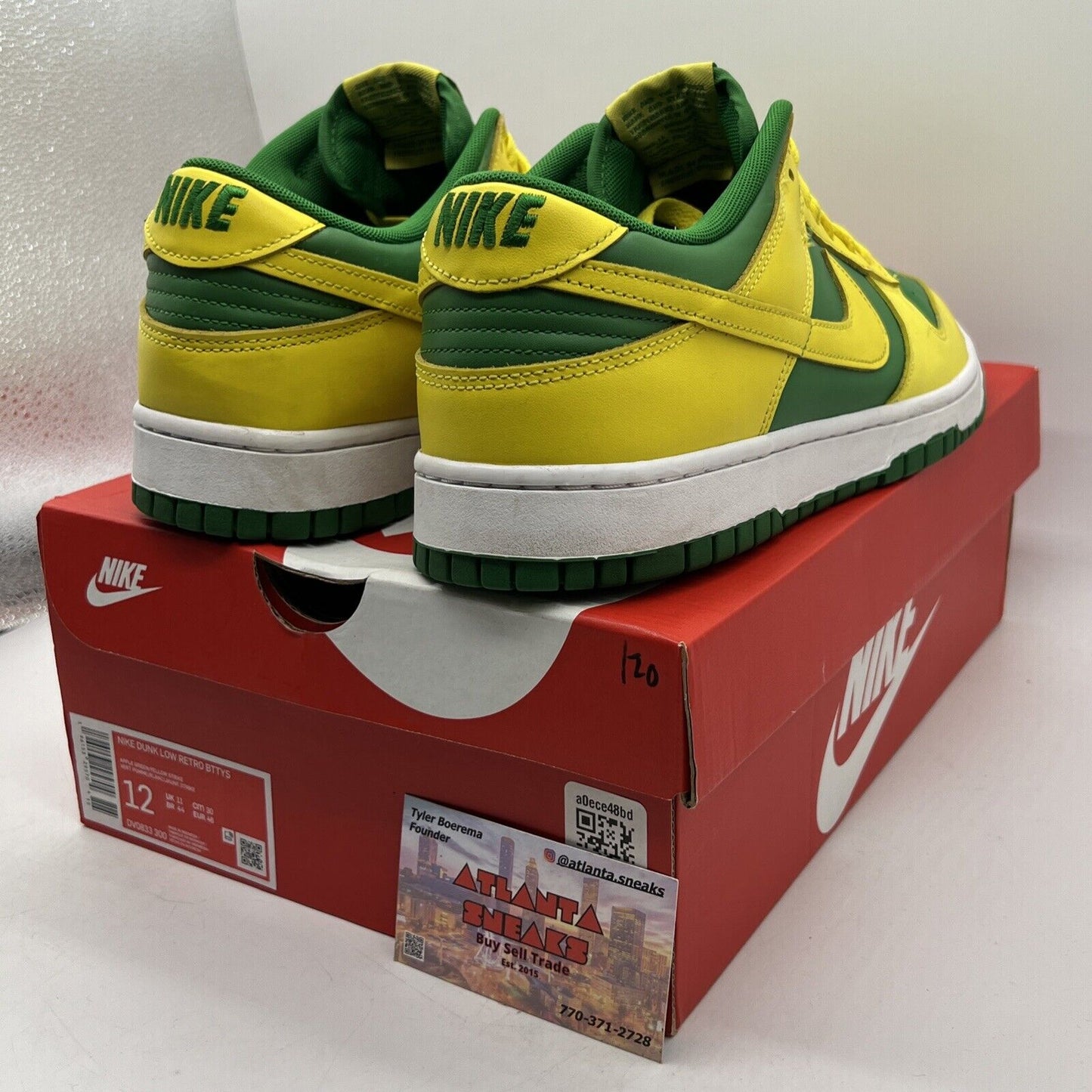 Size 12 - Nike Dunk Low Reverse Brazil Yellow Green White Leather