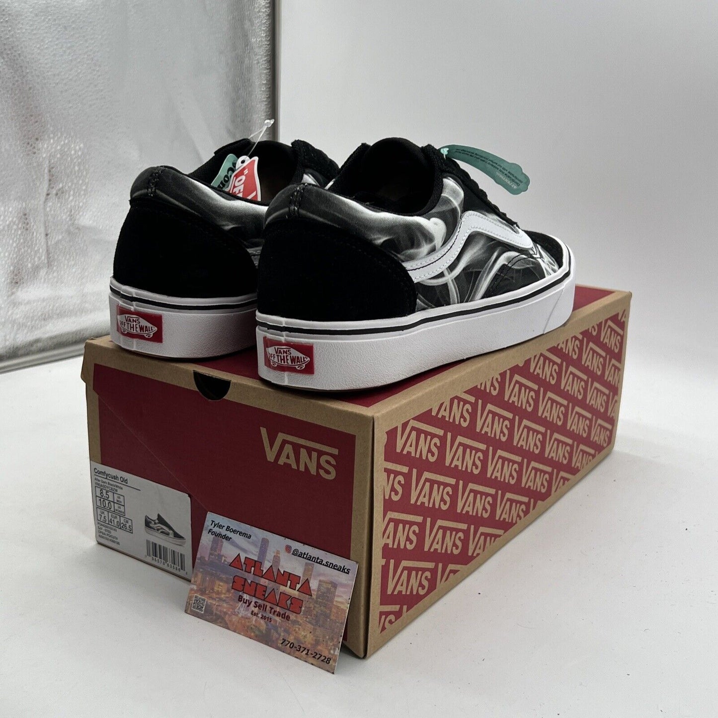 Size 8.5 - Vans Old School Comfy Cush Black White Swirl Sneakers (VN0A5DYCBZW)