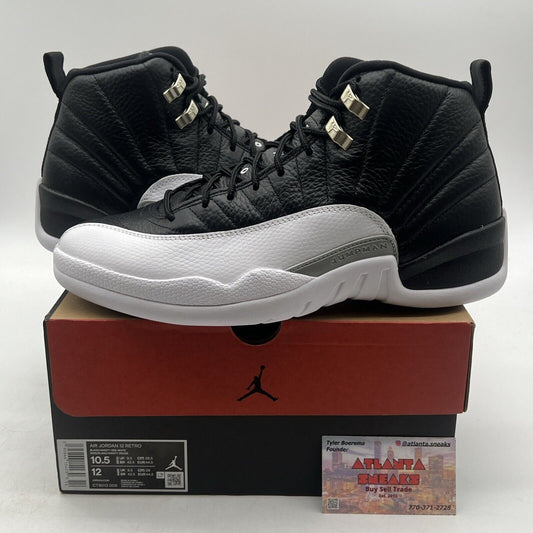 Size 10.5 - Jordan 12 Retro Mid Playoff Black White Leather (CT8013-006)
