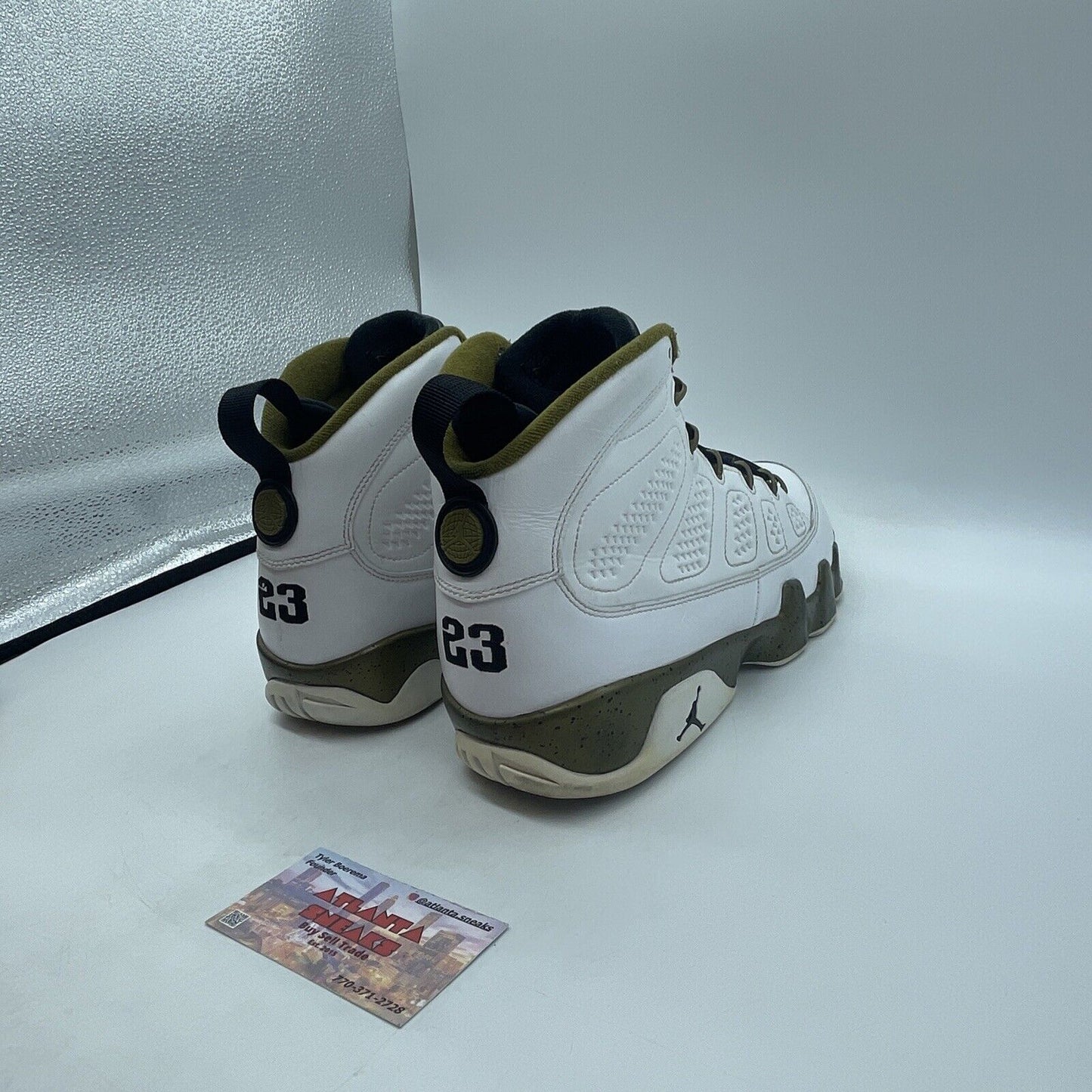 Size 11.5 - Air Jordan 9 Retro Statue Black White Olive Green (302370-109)