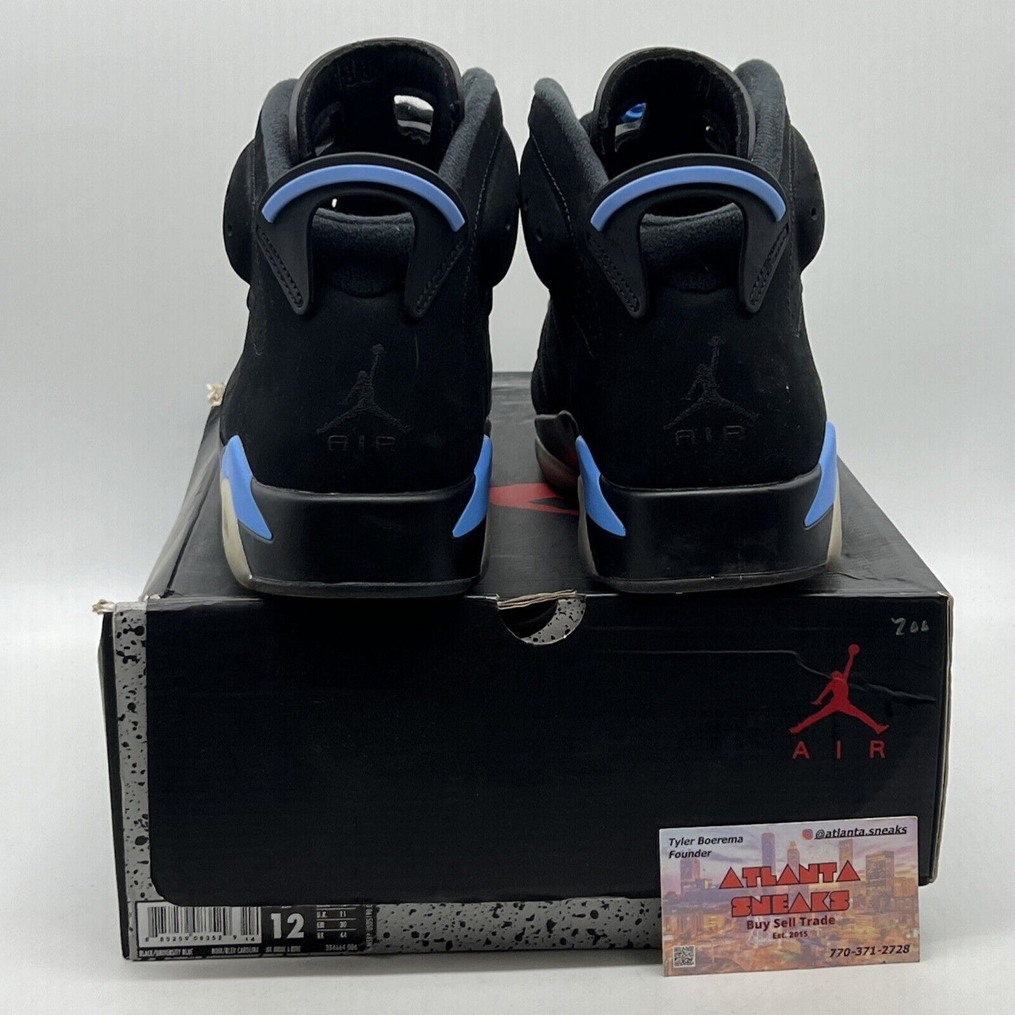 Size 12 - Air Jordan 6 Retro UNC Black (384664-006)