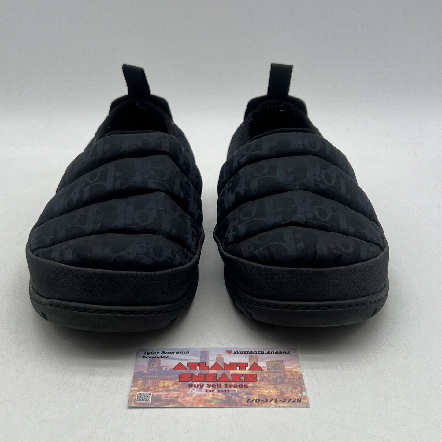 Size 9 - Dior Snow Slipper Black Oblique Technical Fabric (3SA089ZHN)