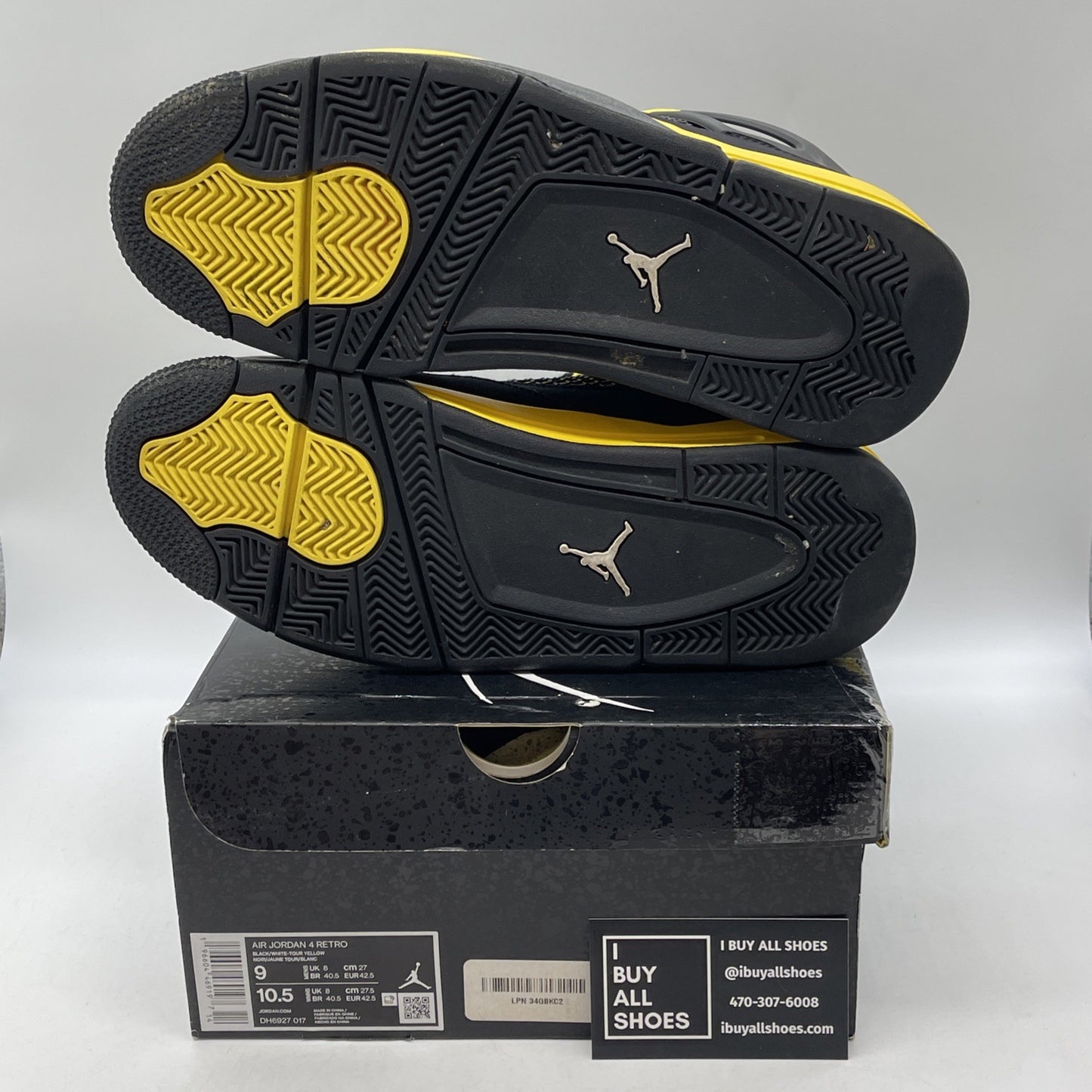 Size 9 - Jordan 4 Retro Mid Thunder Yellow Black Suede (DH6927-017)