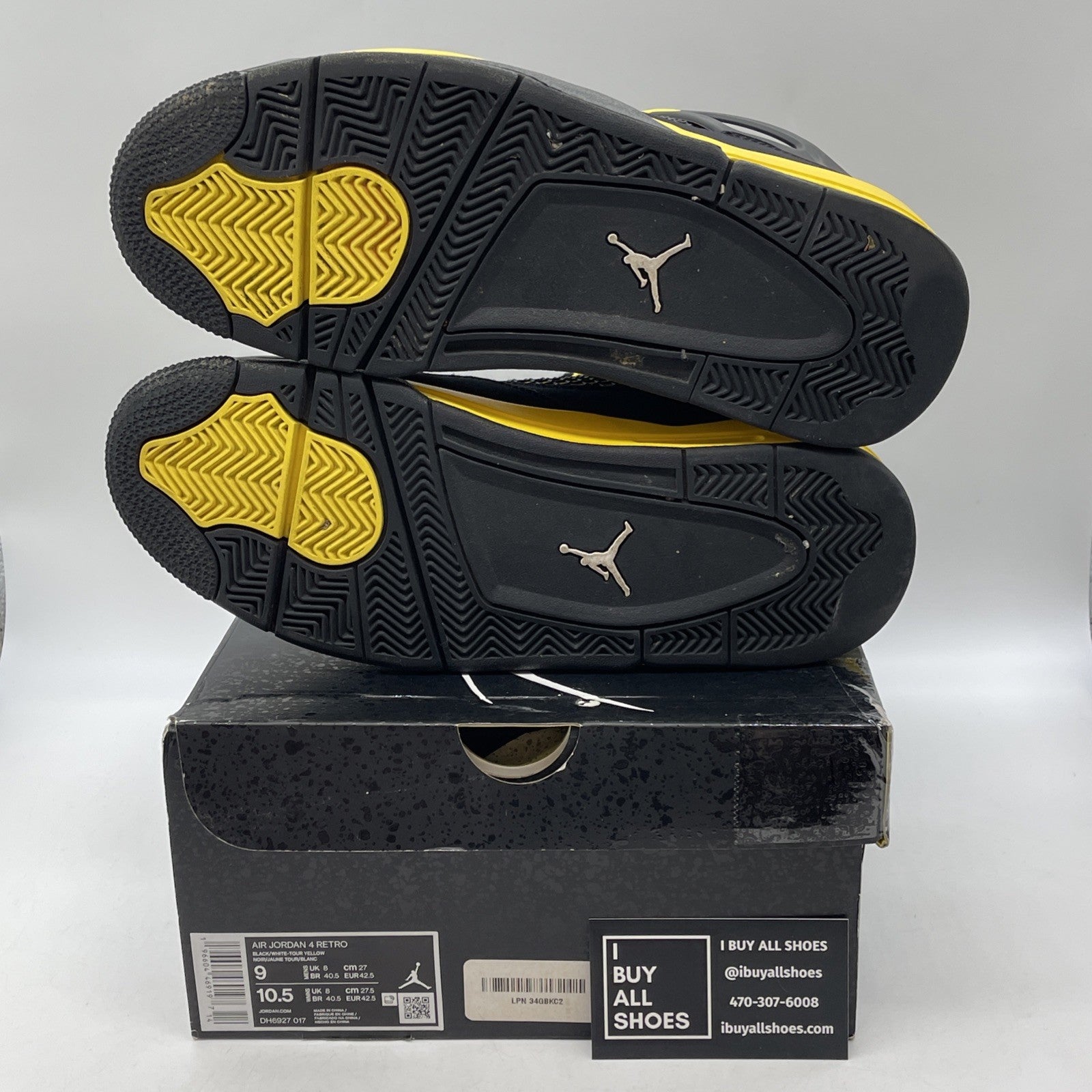 Size 9 - Jordan 4 Retro Mid Thunder Yellow Black Suede (DH6927-017)