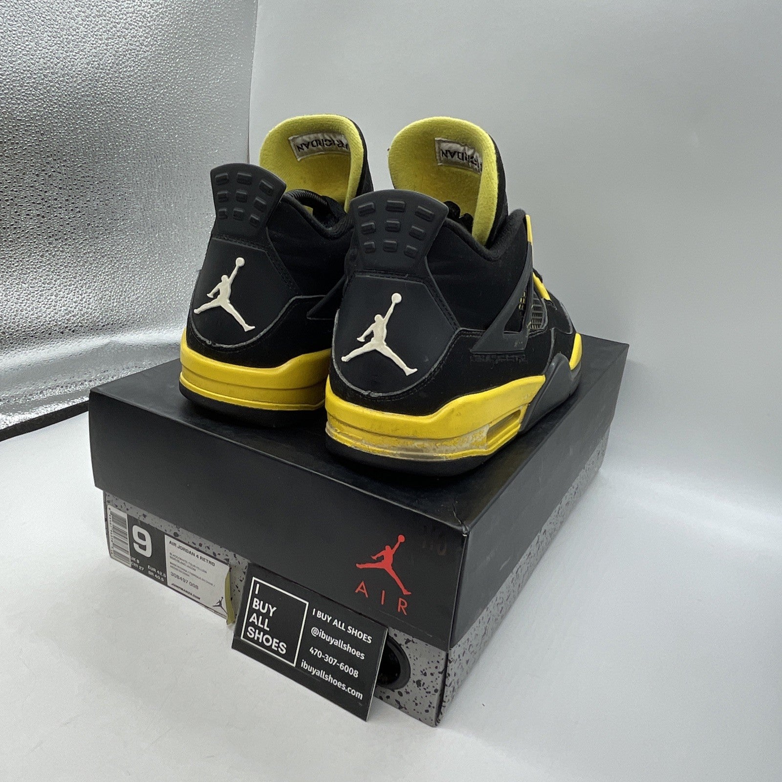 Size 9 - Air Jordan 4 Retro Low Thunder (308497-008)