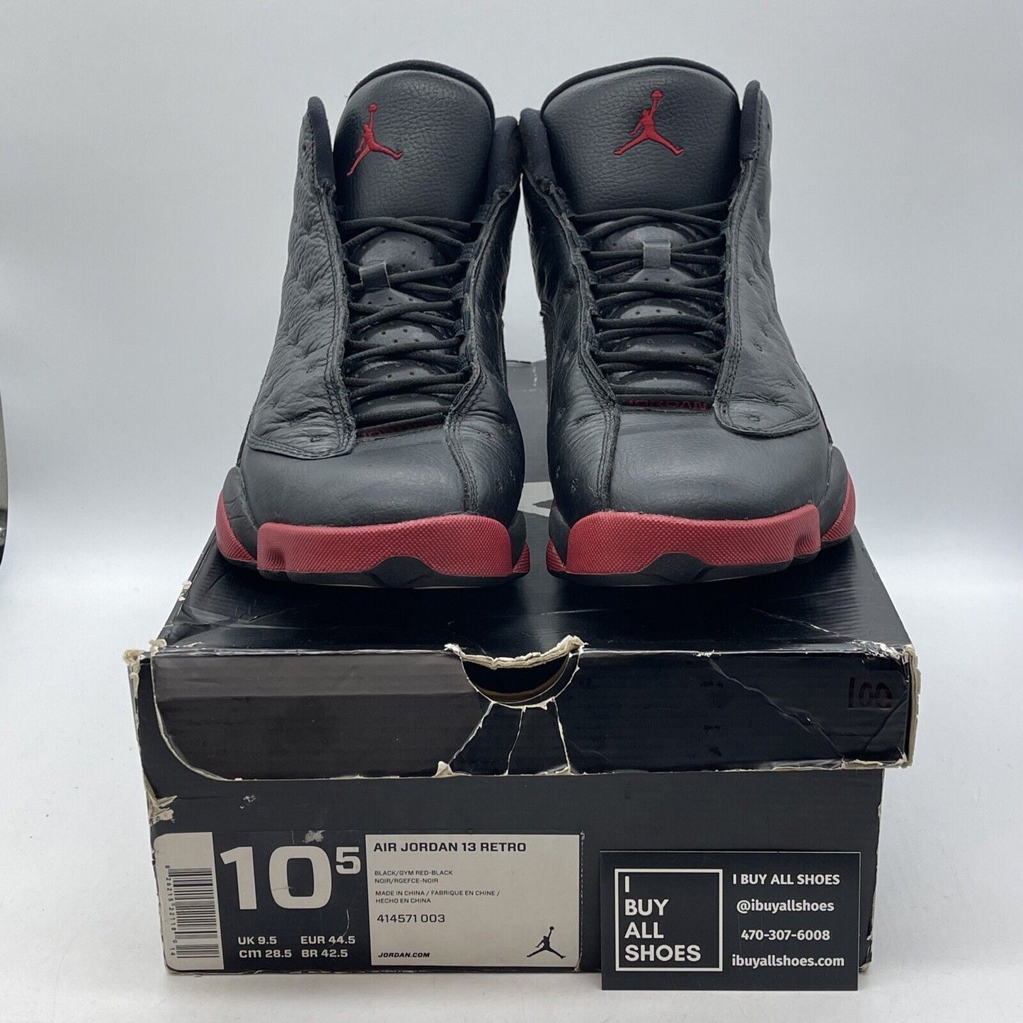 Size 10.5 - Air Jordan 13 Retro Dirty Bred Red Black Suede Leather (414571-003)