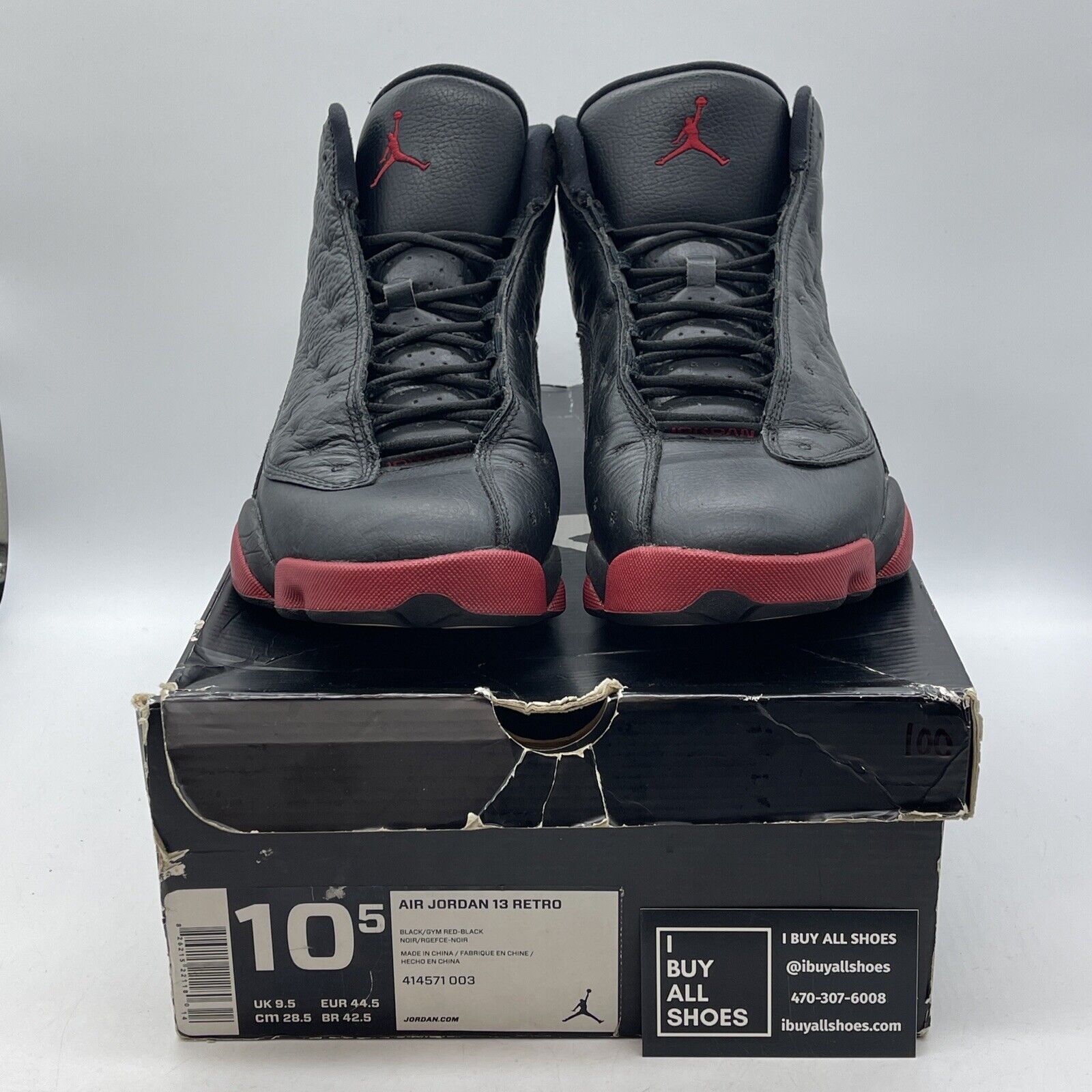 Size 10.5 - Air Jordan 13 Retro Dirty Bred Red Black Suede Leather (414571-003)