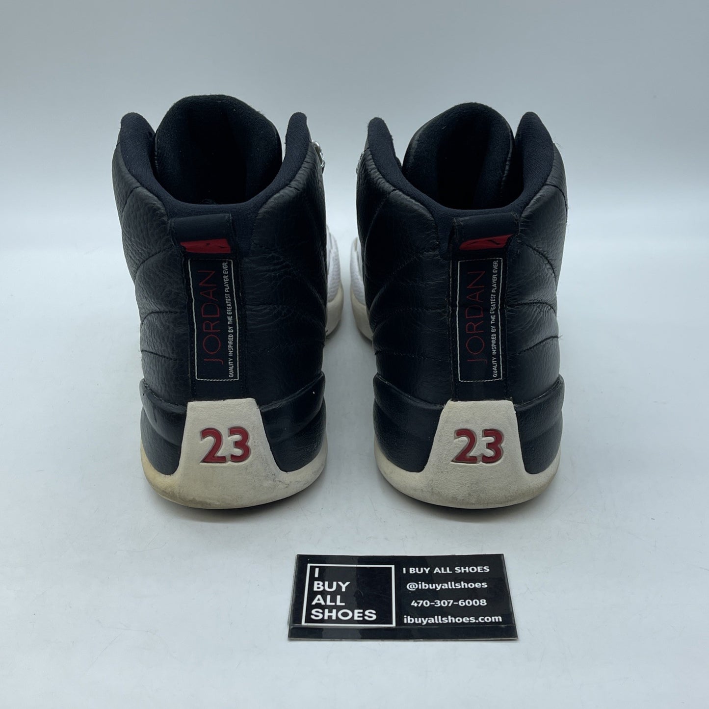 Size 11.5 - Air Jordan 12 Retro 2012 Playoff Black White Leather (130690-001)