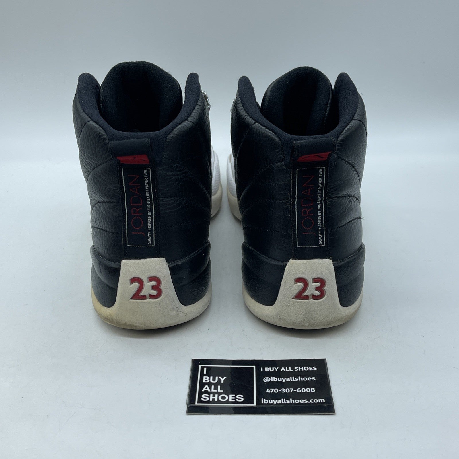 Size 11.5 - Air Jordan 12 Retro 2012 Playoff Black White Leather (130690-001)