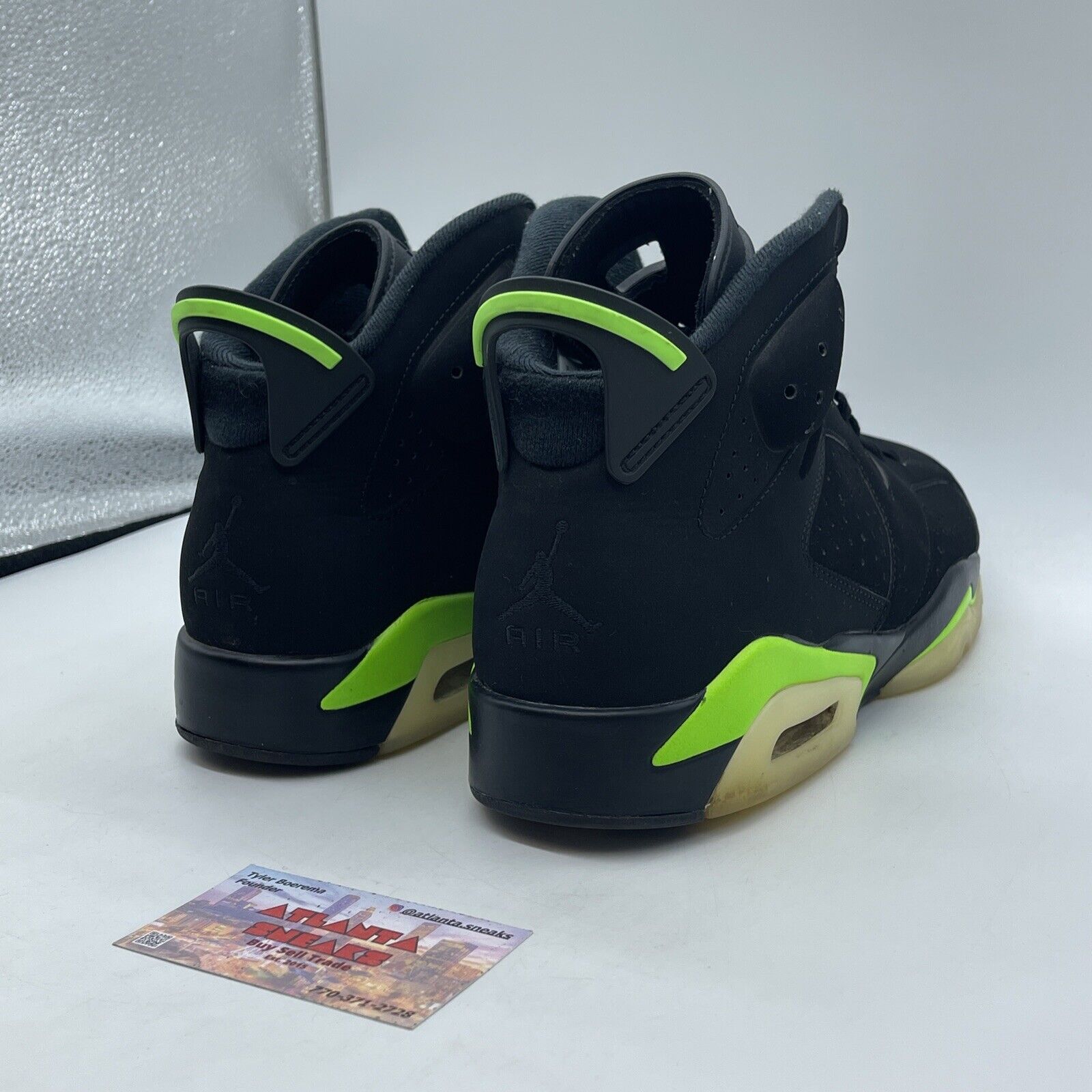 Size 11.5 - Jordan 6 Retro Electric Green White Black Suede (CT8529-003)