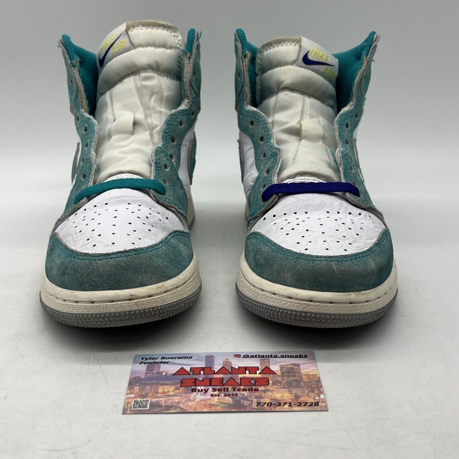 Size 5Y - Jordan 1 Retro OG High Turbo Green White Leather (575441-311)