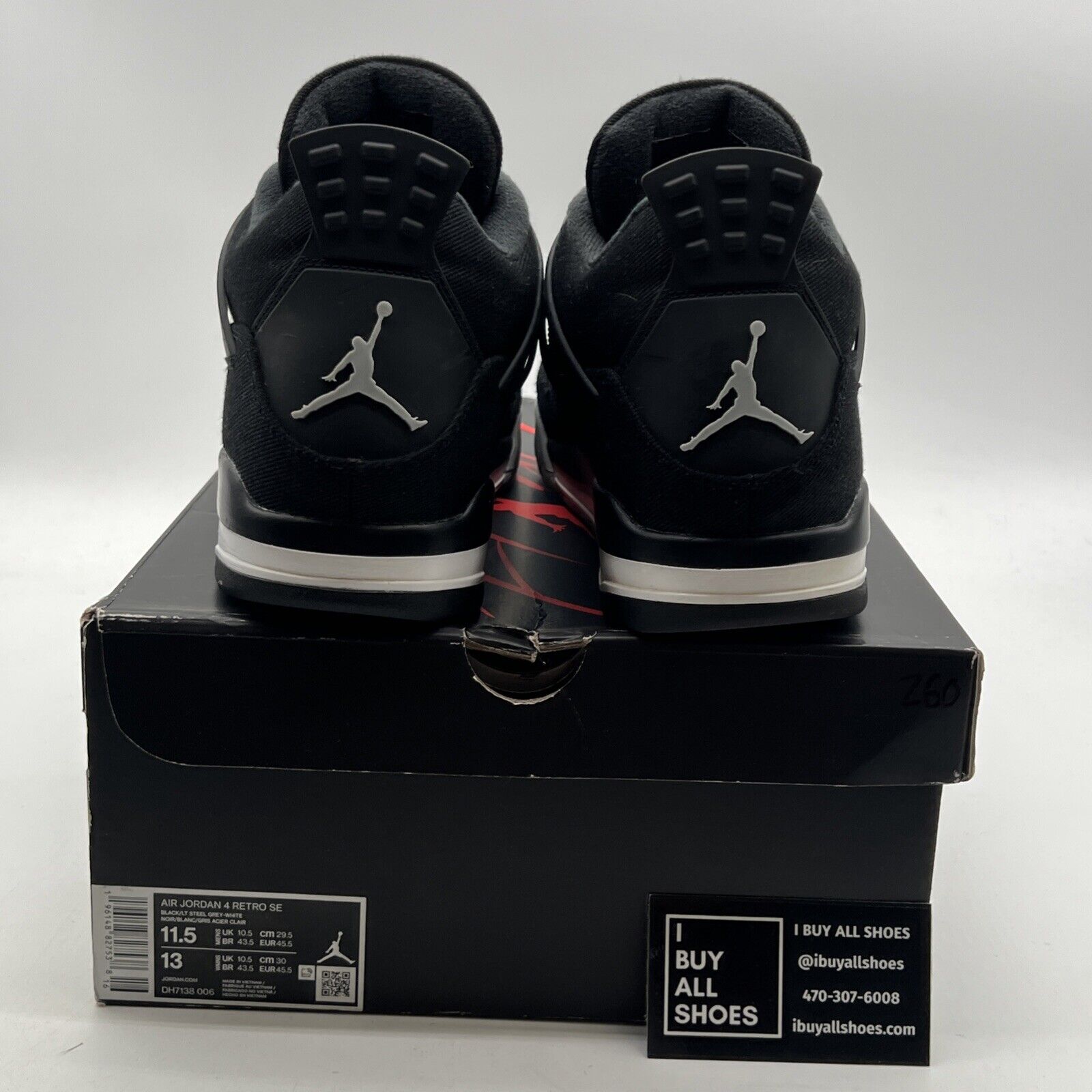 Size 11.5 - Air Jordan 4 Retro SE Mid Black Canvas (DH7138-006)