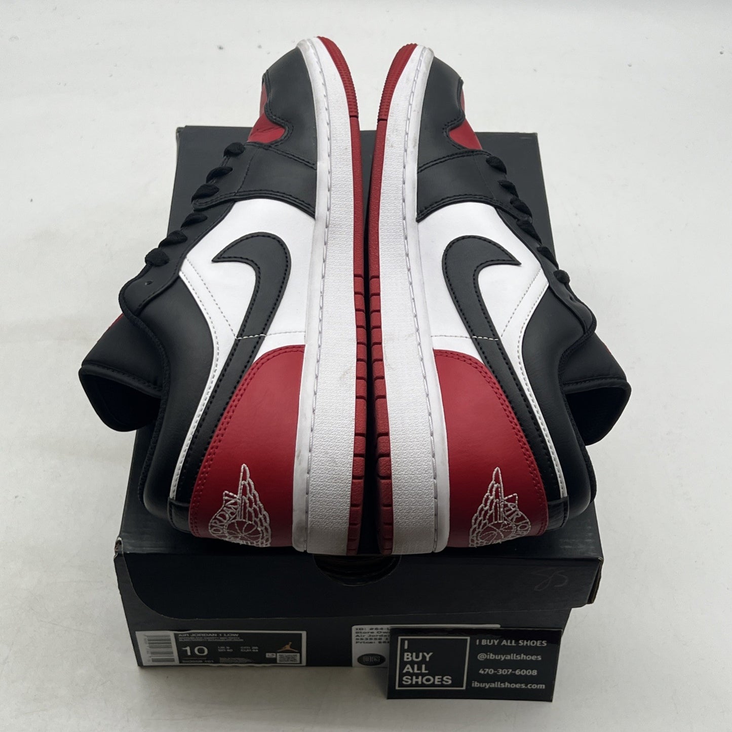 Size 10 - Air Jordan 1 Low Bred Toe 2.0 (553558-161)