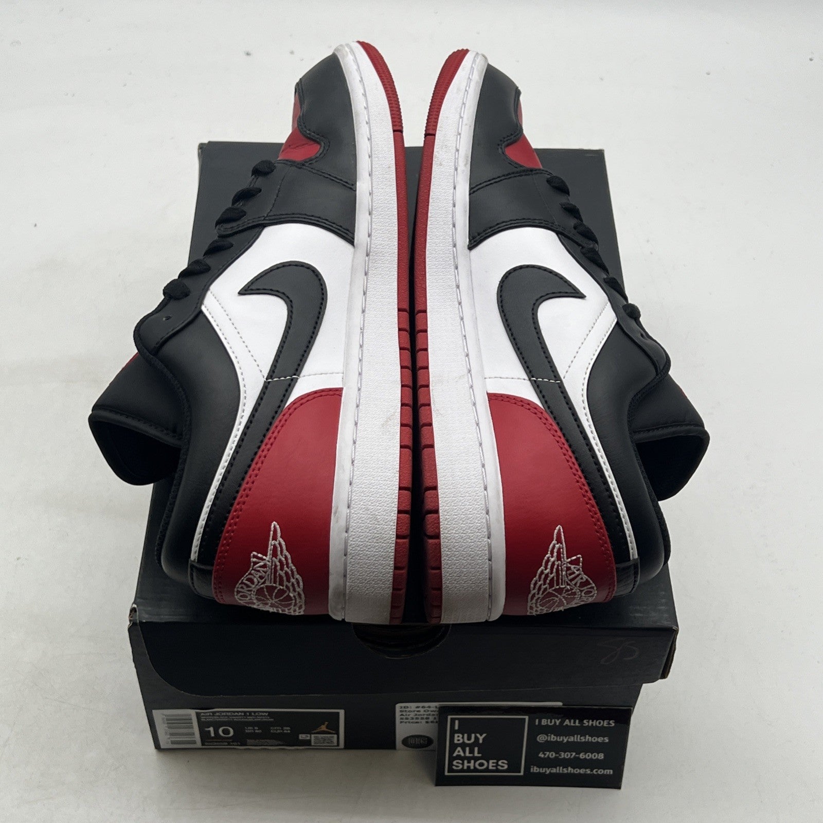 Size 10 - Air Jordan 1 Low Bred Toe 2.0 (553558-161)
