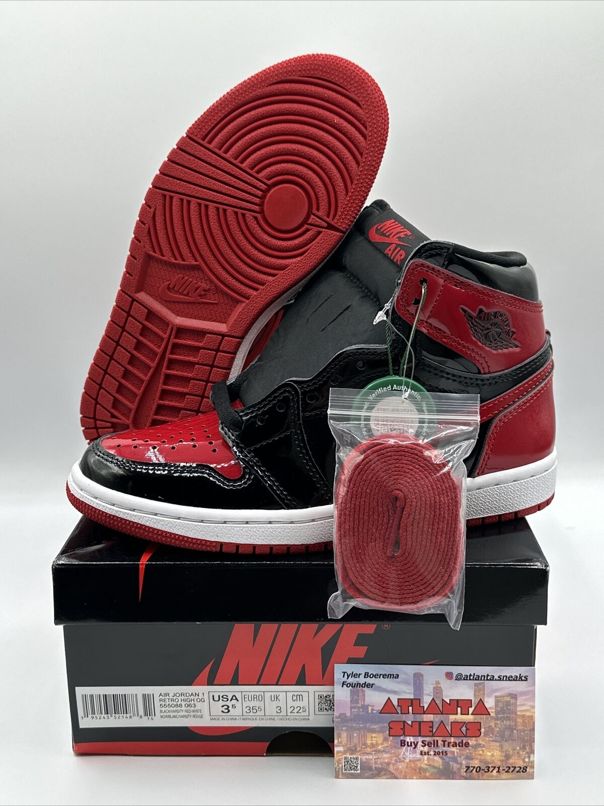 Size 3.5 - Jordan 1 Retro High OG Patent Bred