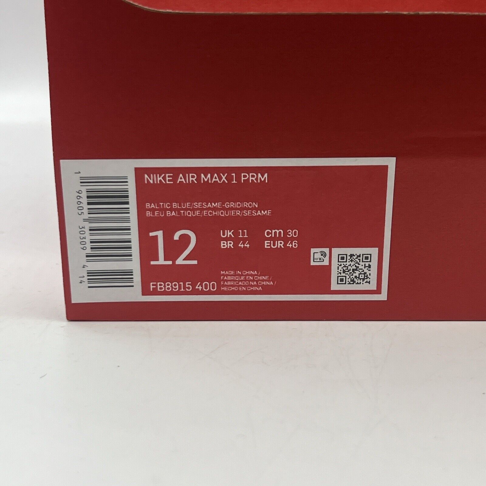 Size 12 - Nike Air Max 1 Premium Baltic Blue Corduroy Brand New Og All