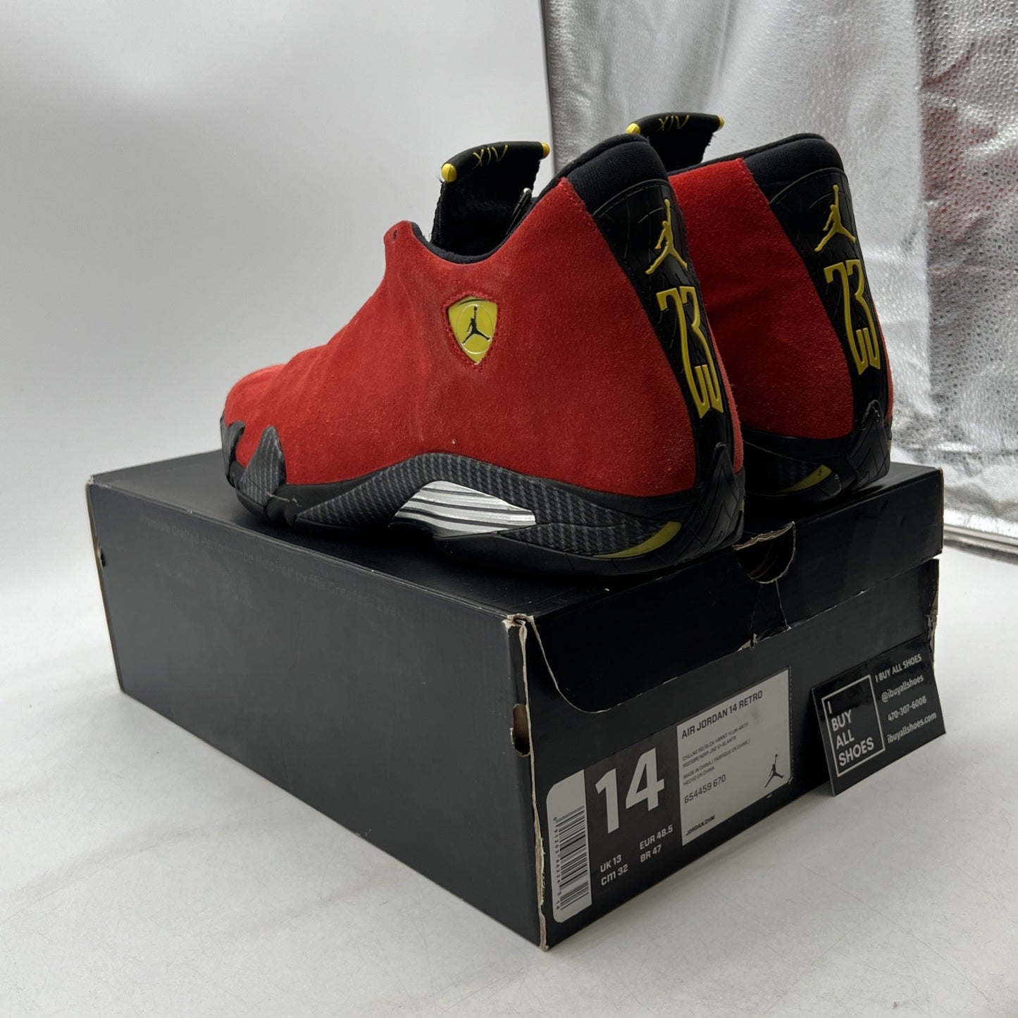 Size 14 - Air Jordan 14 Retro Ferrari (654459-670)