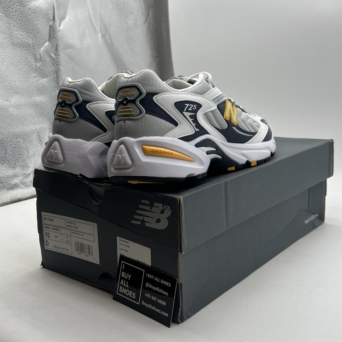 Size 10 - New Balance 725 Low Silver/Gray/White (ML725A)