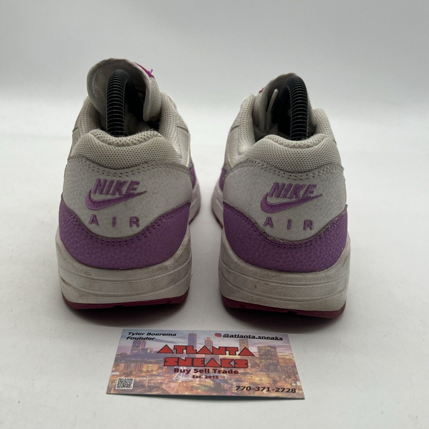 Size 8 - AIR MAX 1 WHITE FUCHSIA (599820-116)