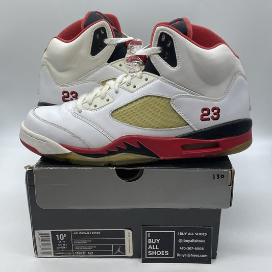 Size 10.5 - Air Jordan 5 Retro 2006 Fire Red White Leather (136027-162)