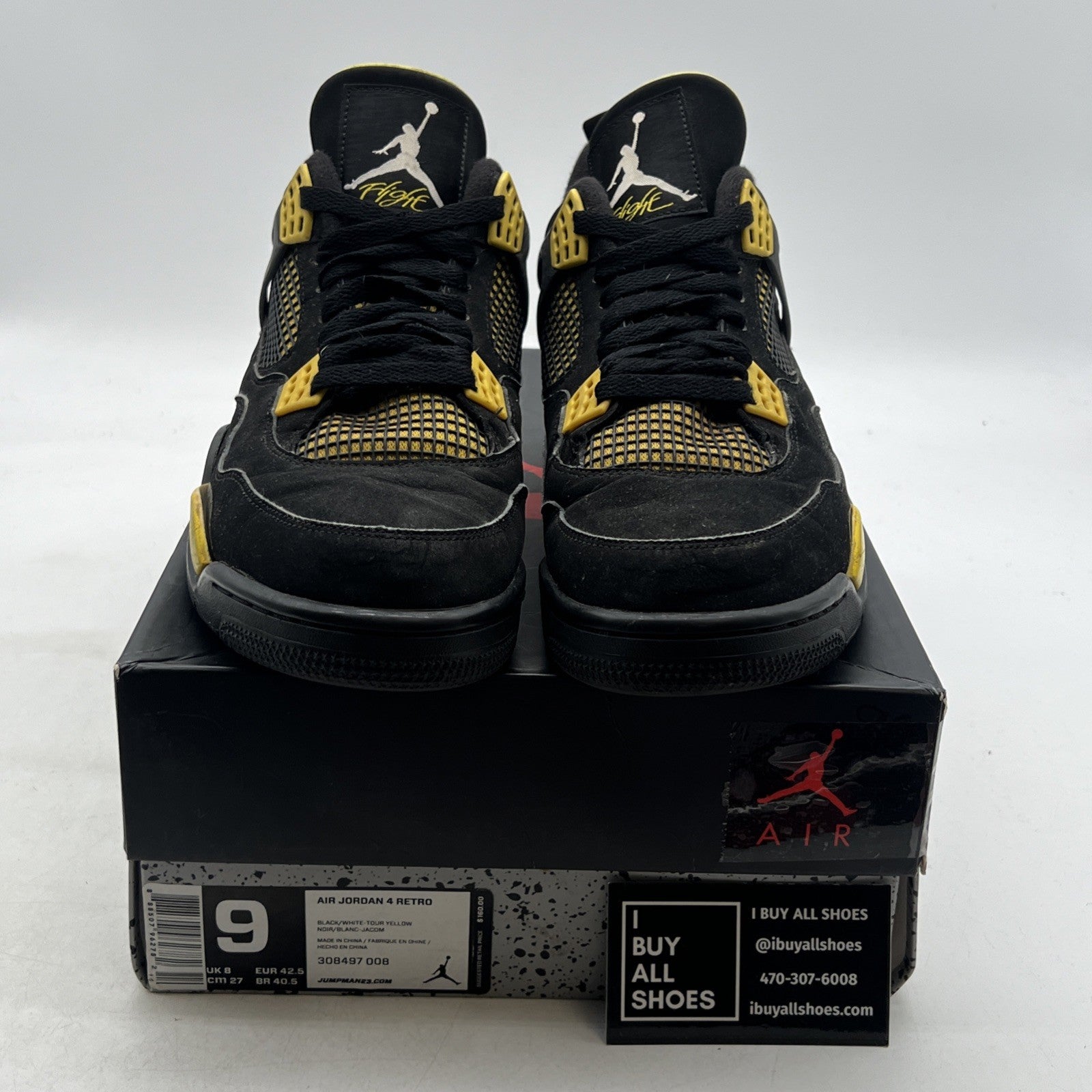 Size 9 - Air Jordan 4 Retro Low Thunder (308497-008)