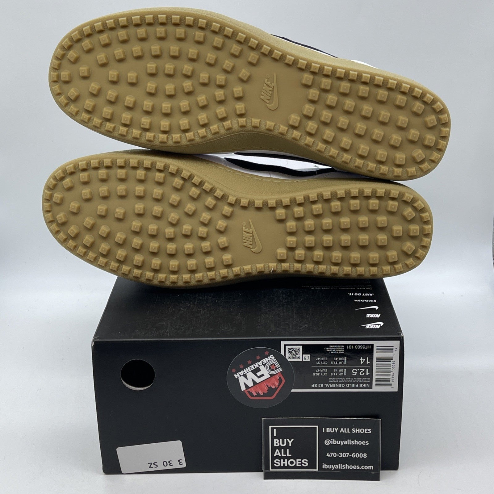 Size 12.5 - Nike Field General 82 SP White Black Gum Suede Leather (HF5603-101)