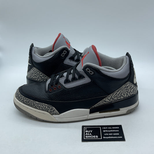 Size 12 - Jordan 3 Retro OG Mid Black Cement Grey Leather Suede (854262-001)