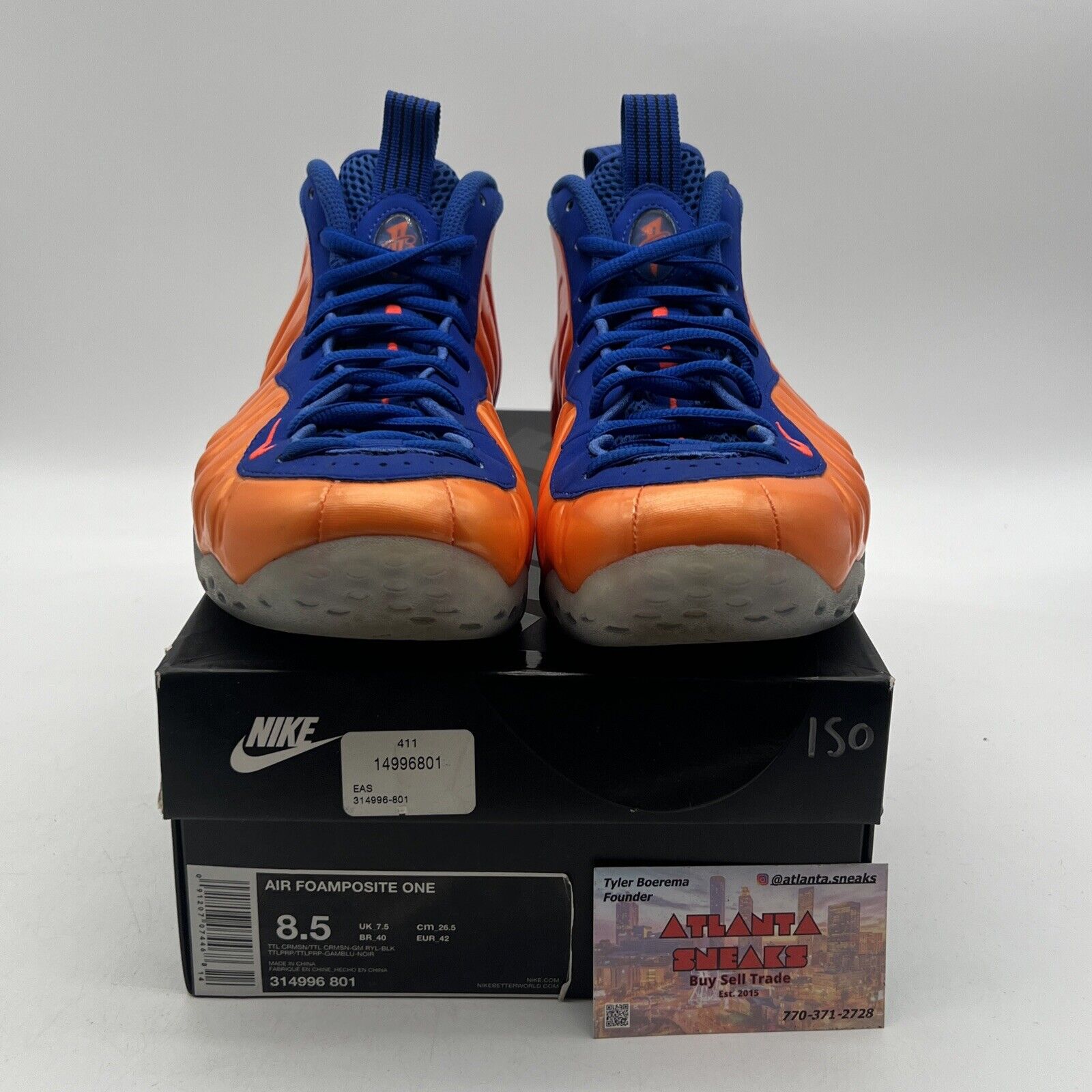 Size 8.5 - Nike Air Foamposite One Knicks Blue Icey (314996-801)