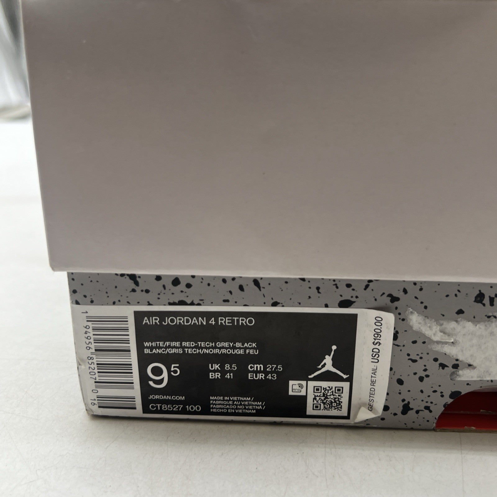 Size 9.5 - Air Jordan 4 Retro Mid White Oreo (CT8527-100)