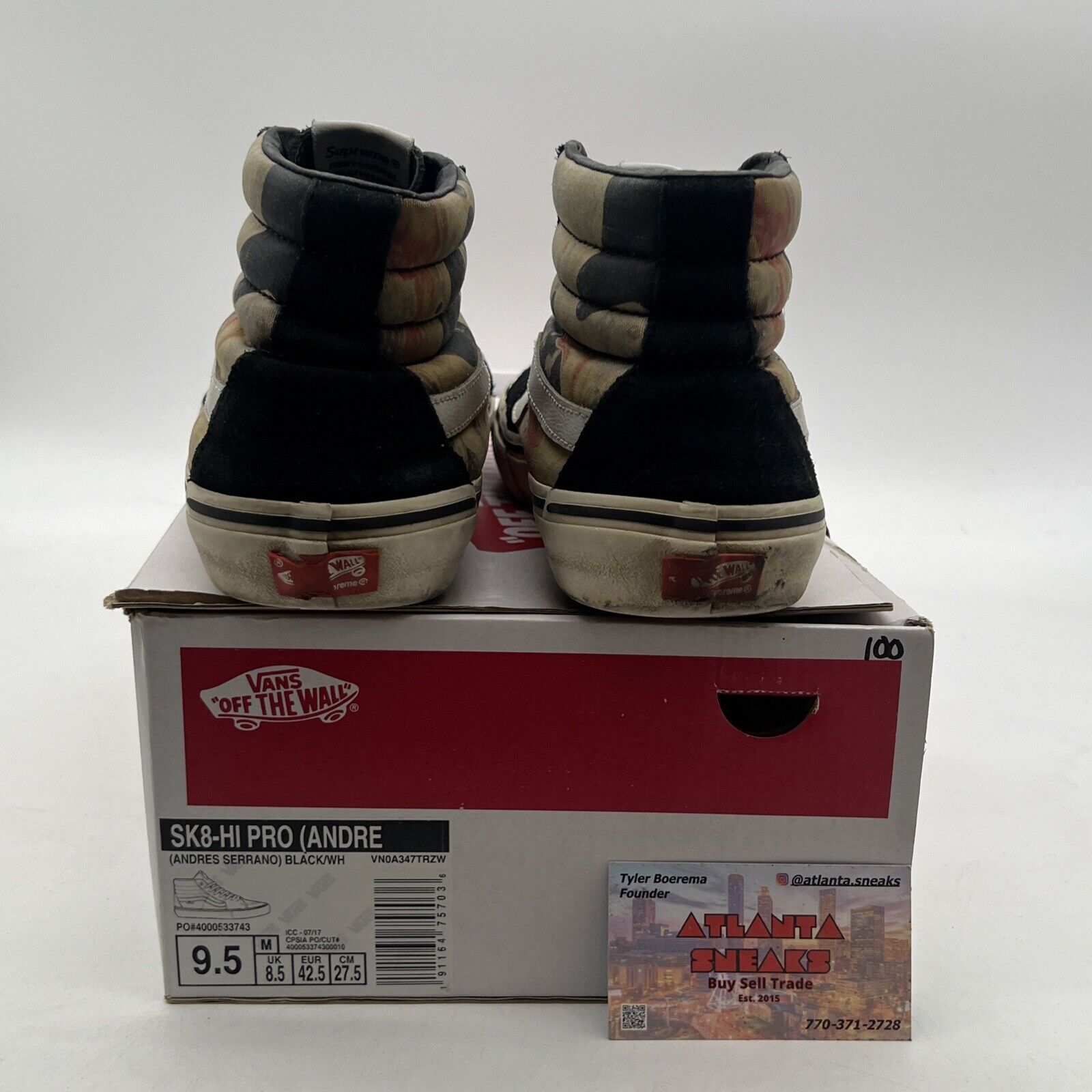 Size 9.5 - Vans Mens Sk8-Hi Skate Shoes Multicolor (VN0A347TRZW) High Top Padded