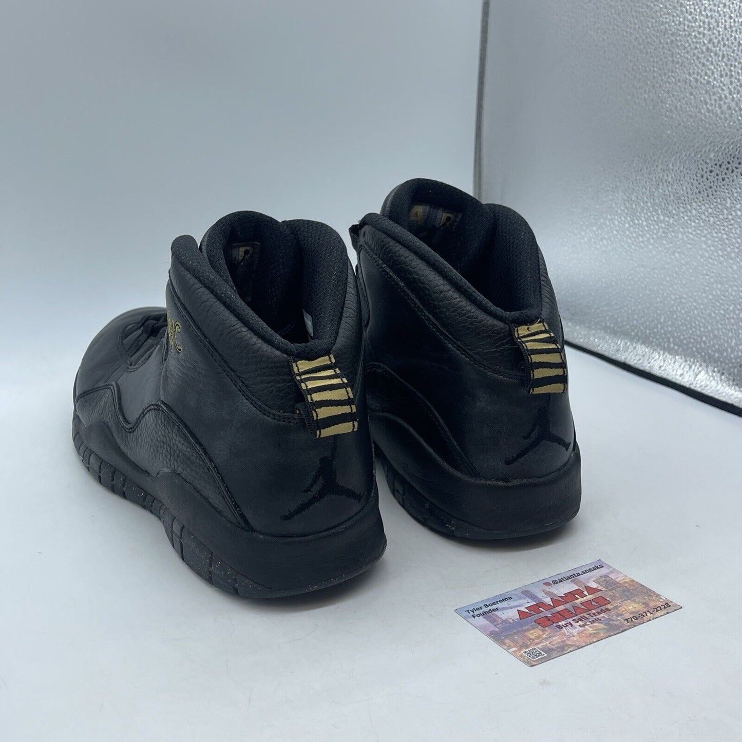 Size 12 - Air Jordan 10 Retro NYC Gold Black Leather (310805-012)