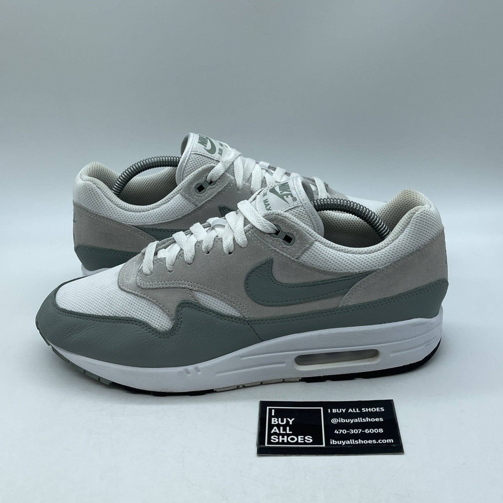 Size 10.5 - Nike Air Max 1 SC Mica Green Grey Suede Leather (DZ4549-100)