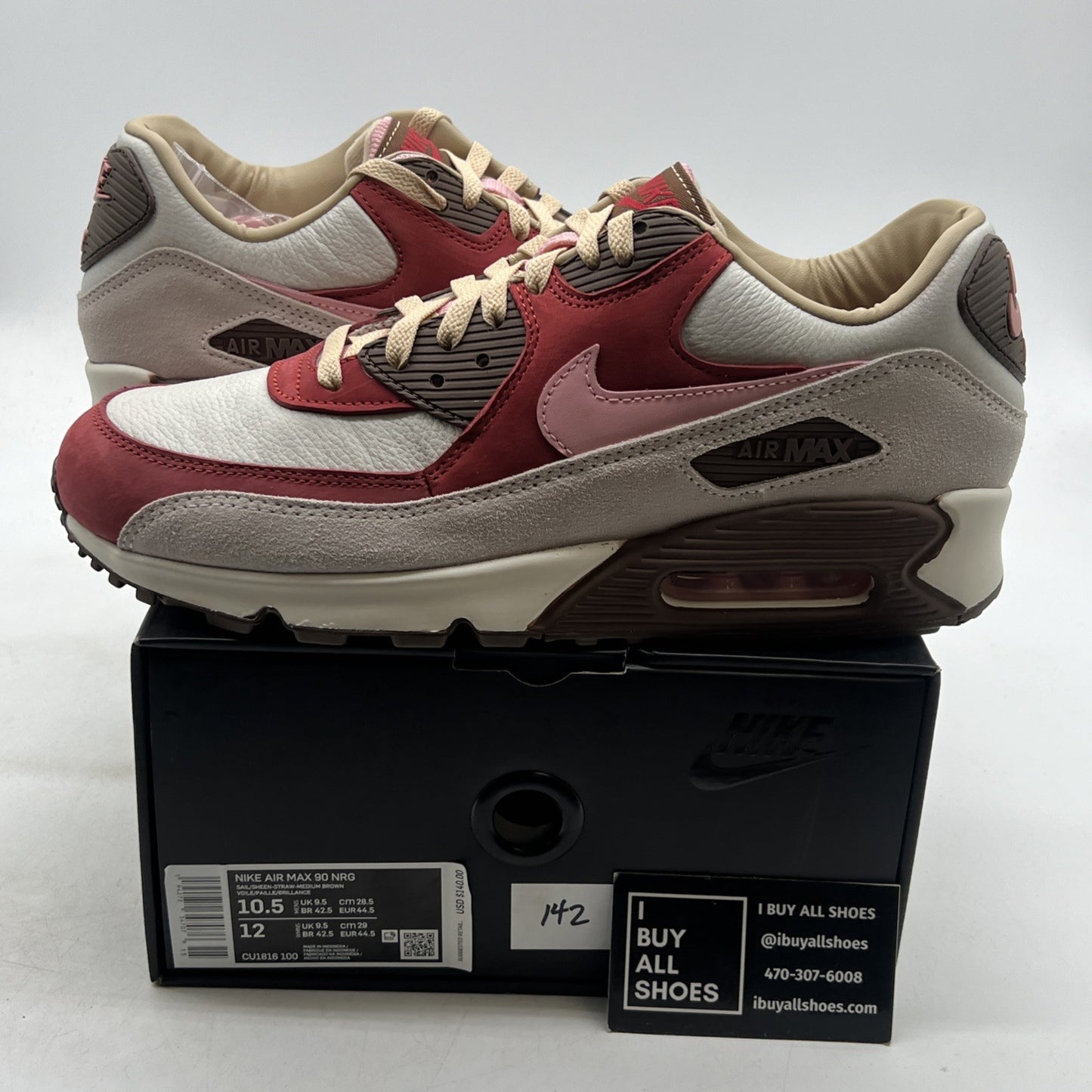 Size 10.5 - Nike DQM x Air Max 90 2021 Bacon (CU1816-100)