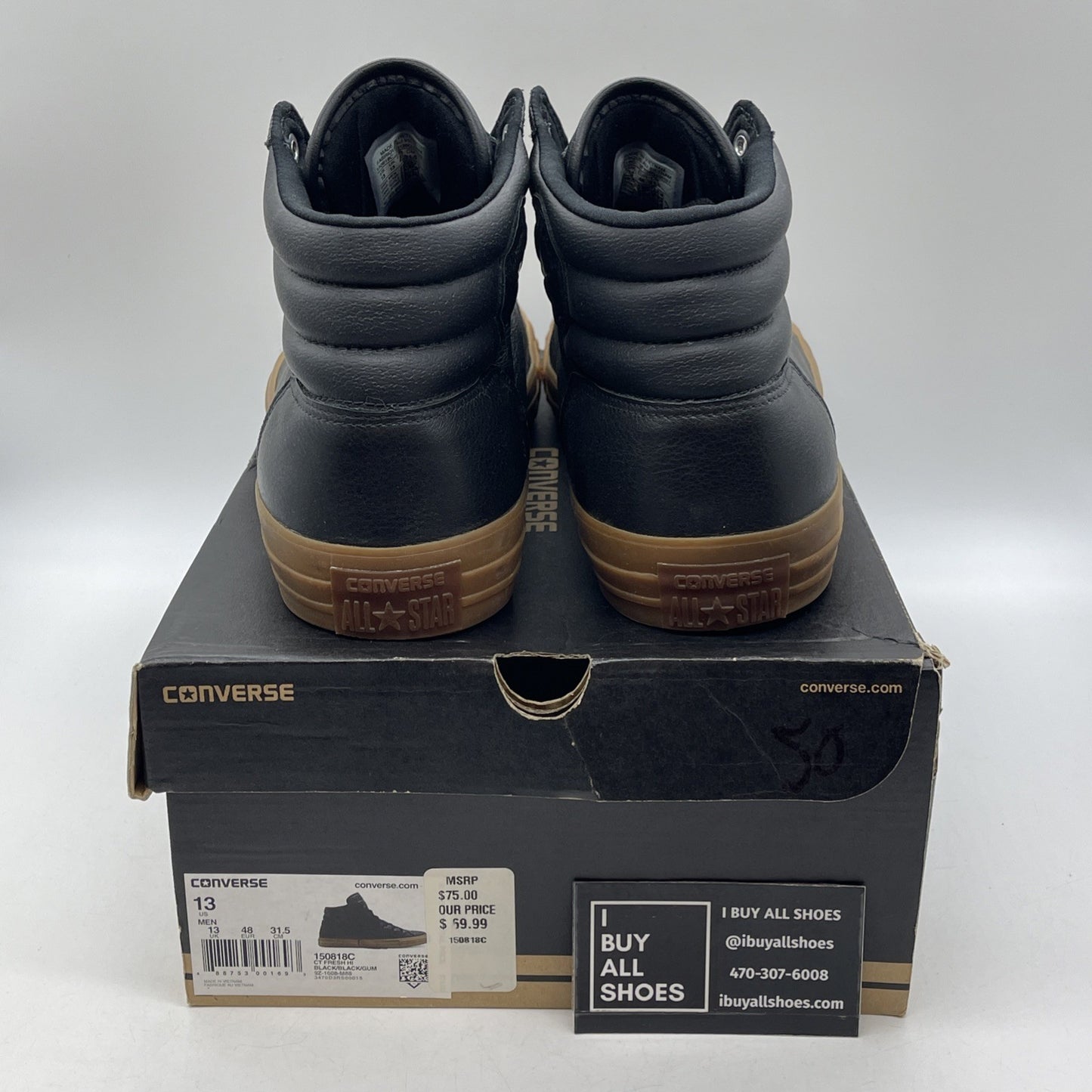 Size 13 - converse all star Black Leather (15081C)
