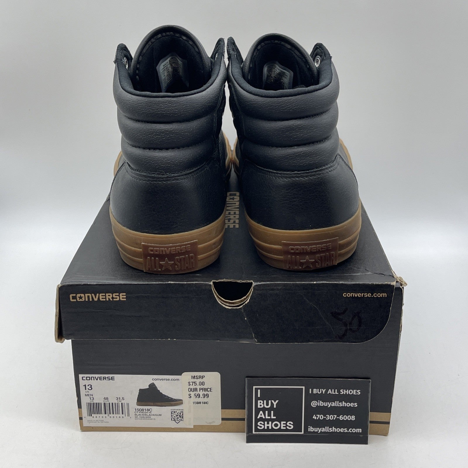 Size 13 - converse all star Black Leather (15081C)