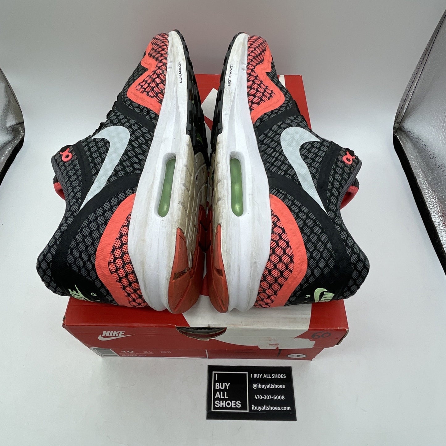 Size 10 - Nike Air Max Lunar 1 BR Black Lava 2015 (684808-001)