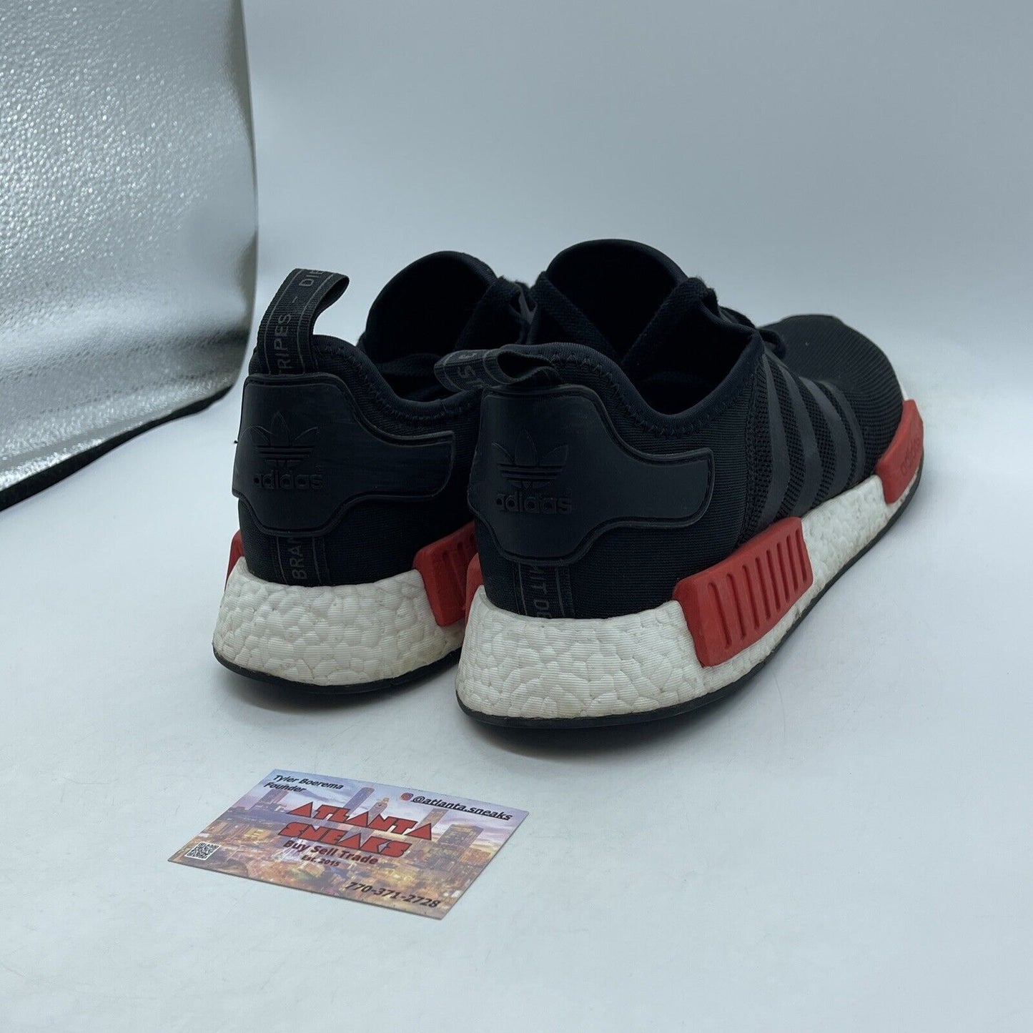 Size 11.5 - adidas NMD_R1 Bred Red White Black Suede Leather (BB1969)