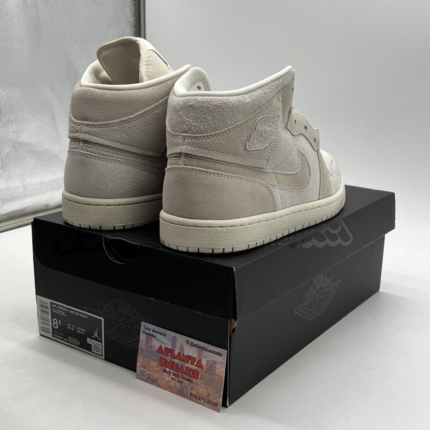 Size 8.5 - Air Jordan 1 SE Craft Mid Pale Ivory Suede (FQ3224-100)