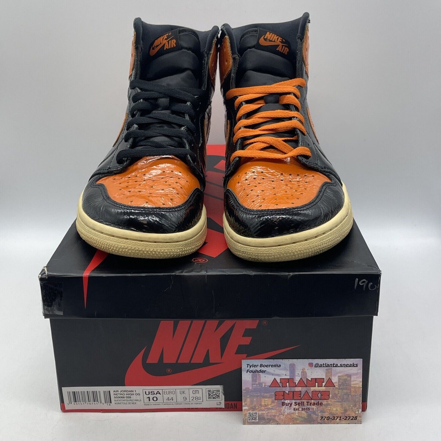 Size 10 - Jordan 1 Retro OG High Shattered Backboard 3.0 Leather (555088-028)