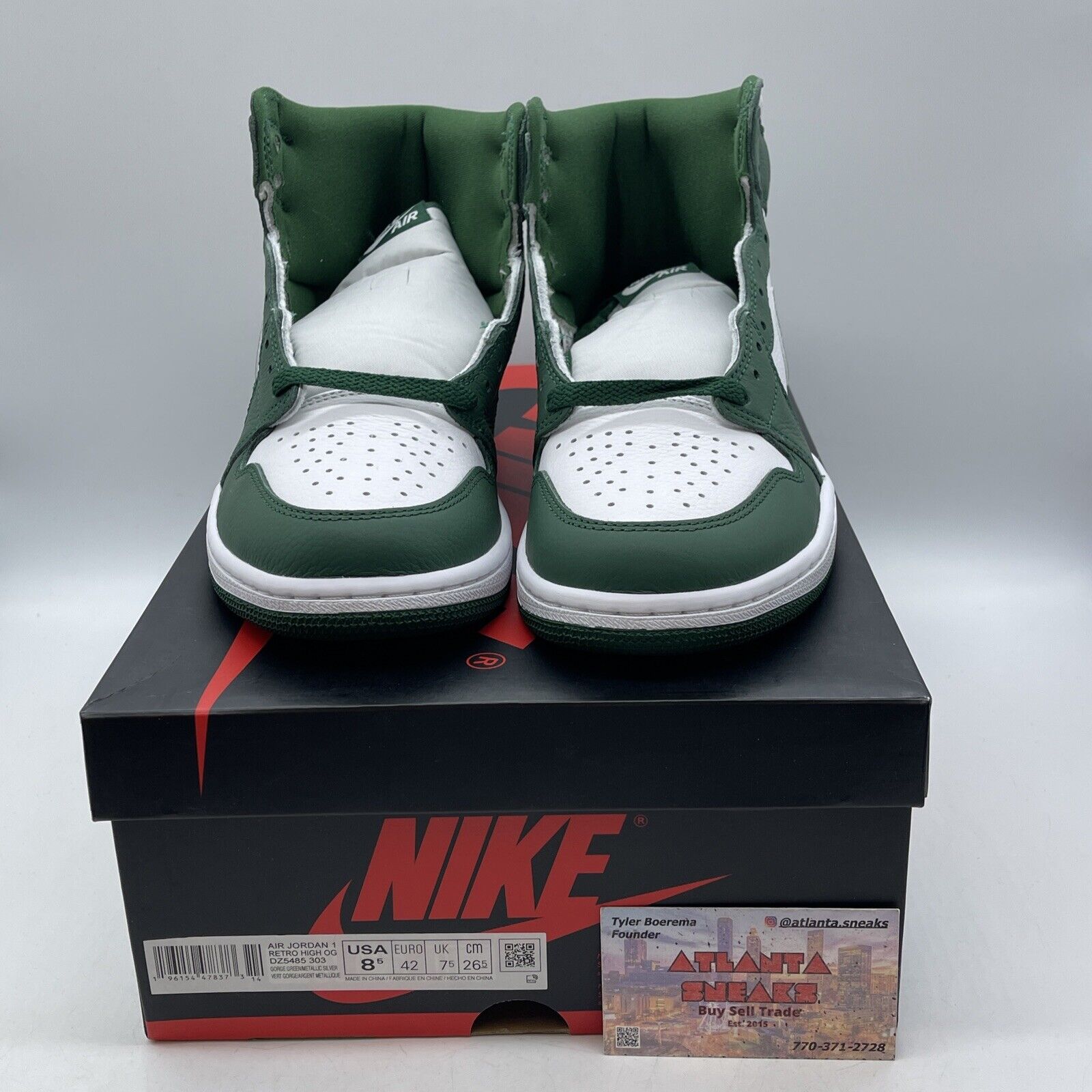 Size 8.5 - Jordan 1 Retro OG High Gorge Green Silver Leather (DZ5485-303)