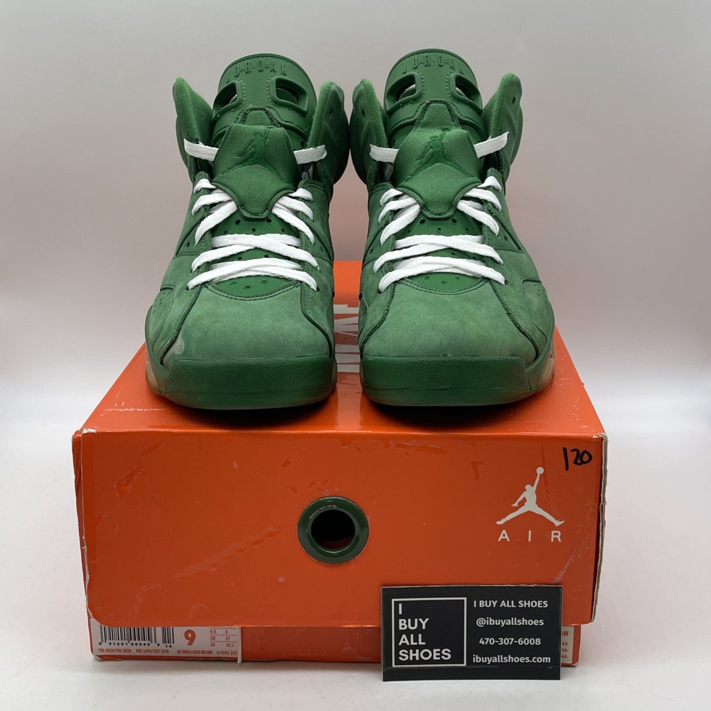 Size 9 - Air Jordan 6 Retro NRG Green Suede Gatorade Orange (AJ5986-335)