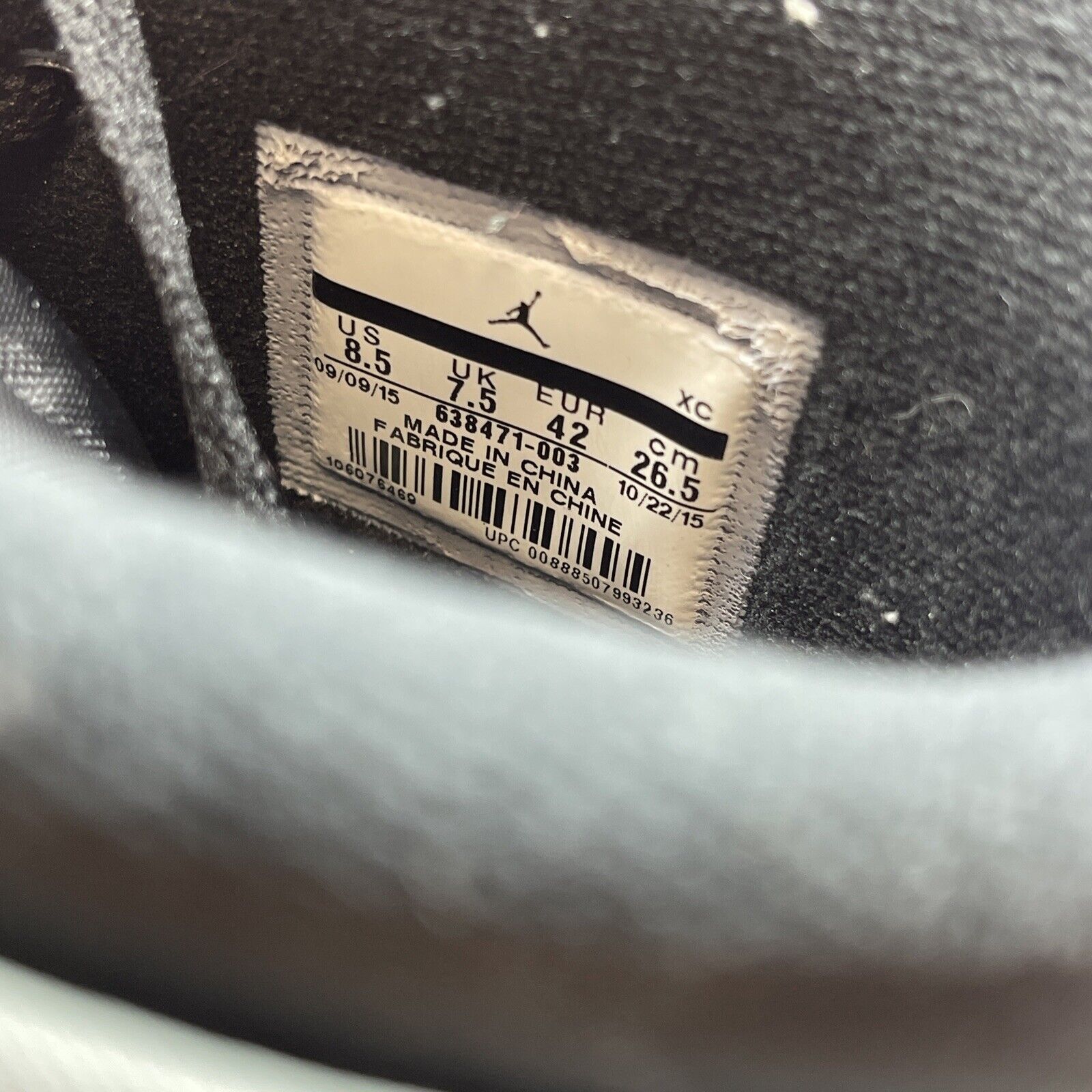 Size 8.5 - Jordan AJKO Retro High Shadow Grey Black Suede Leather (638471-003)