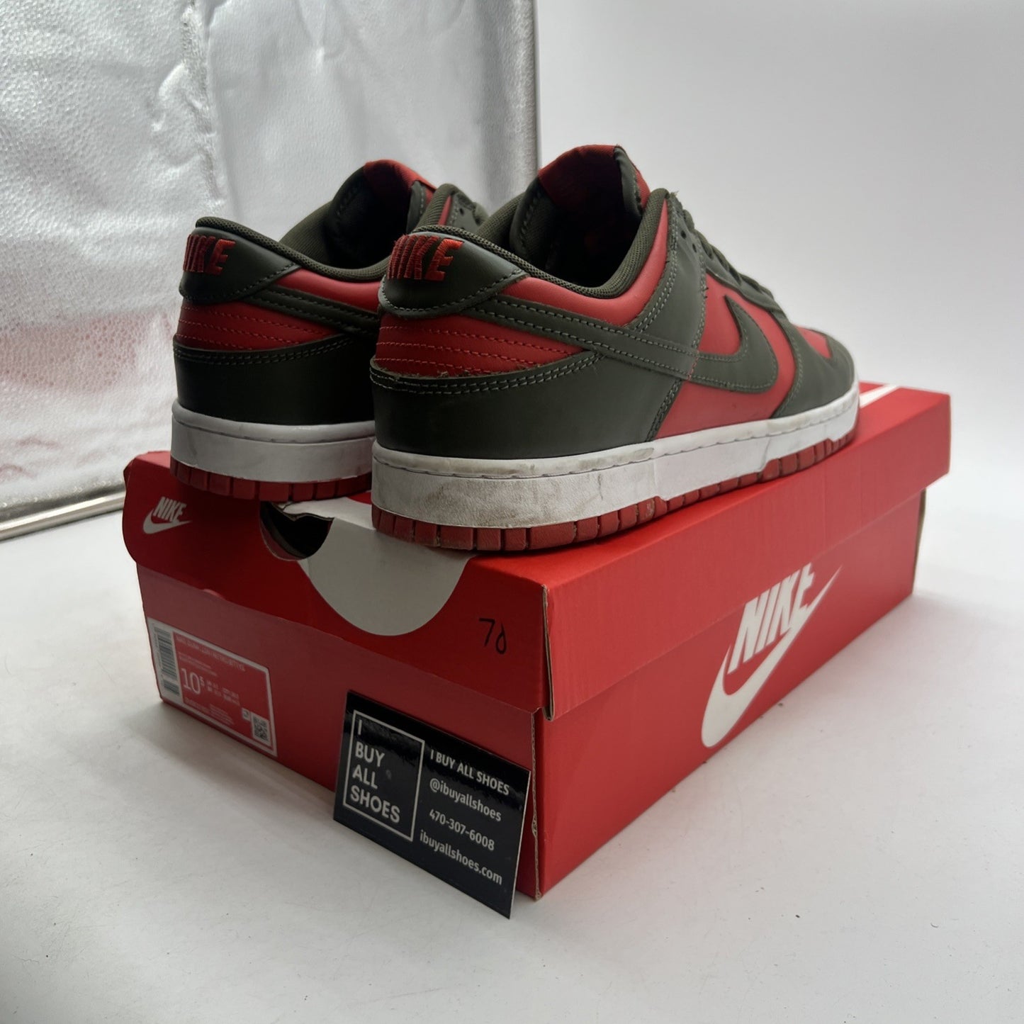 Size 10.5 - Nike Dunk Low Cargo Khaki Mystic Red (DV0833-600)
