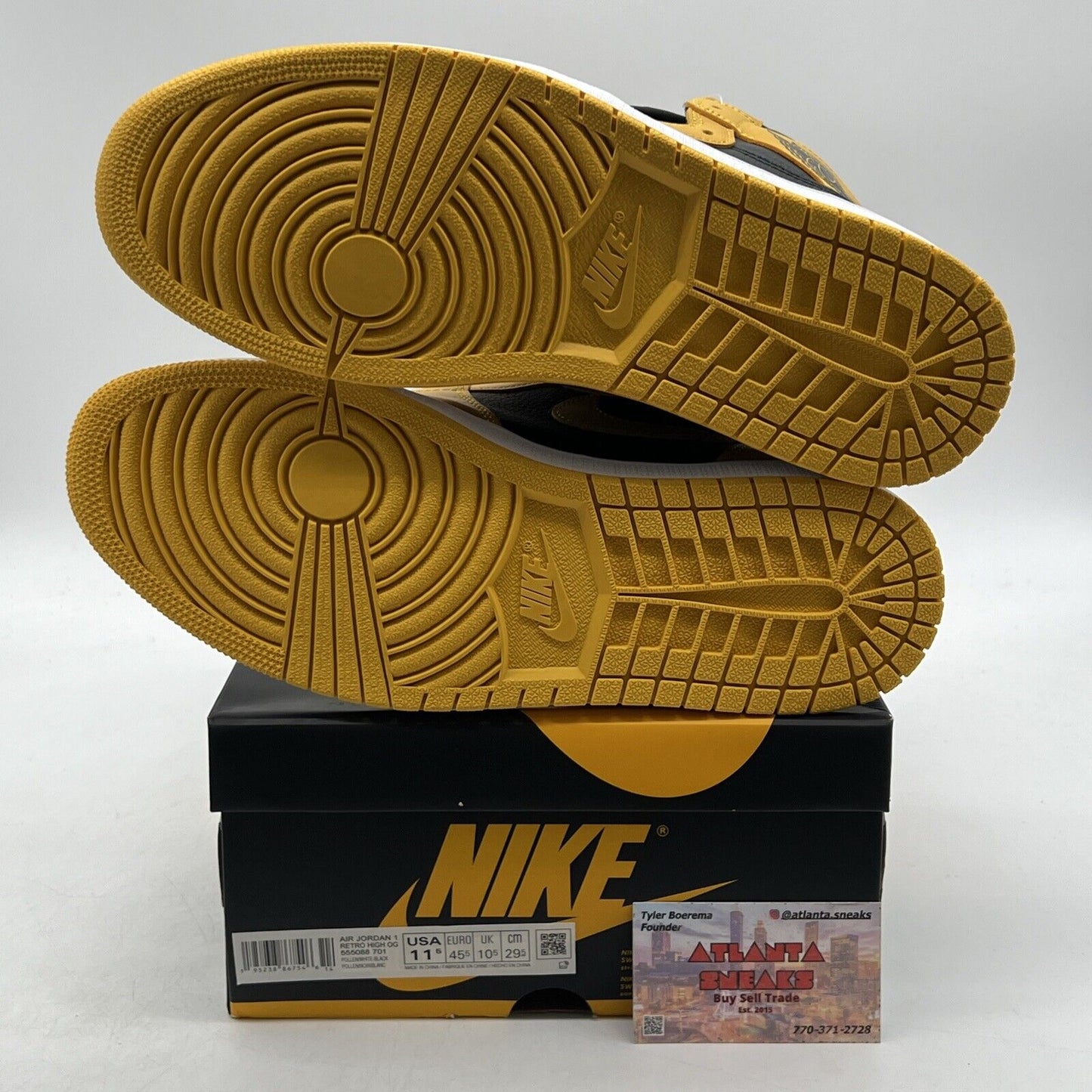 Size 11.5 - Jordan 1 Retro OG High Pollen Black Yellow White (555088-701)